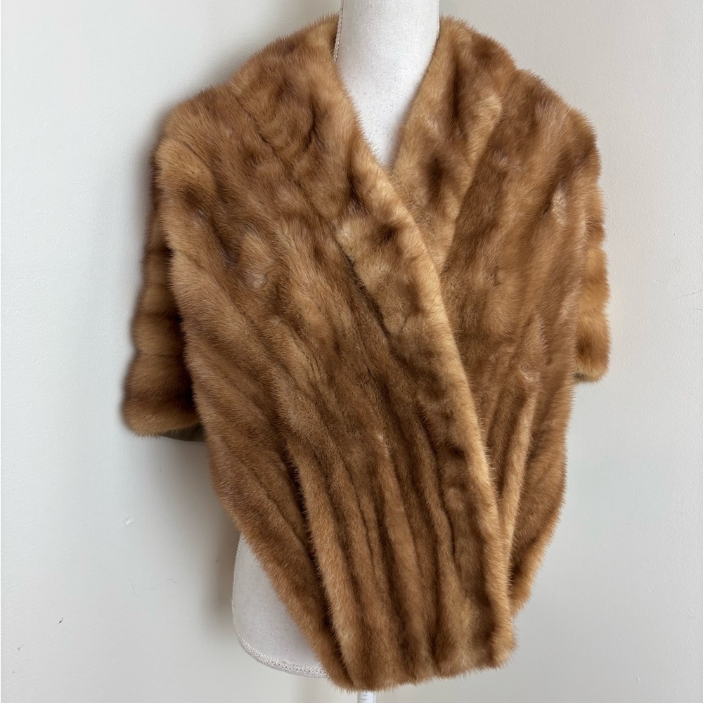 Ben Sherman Mutation Mink Stole In Natural Brown Vintage 60s - Picture 2 of 12